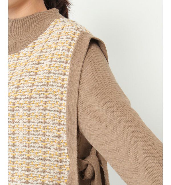 ikka「【2点セット】ニットベストワンピースアンサンブル」|ワンピース|