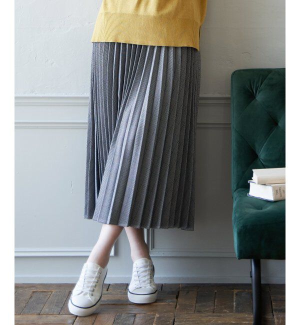 ikka「ウーリッシュフラノプリーツスカート」|スカート|