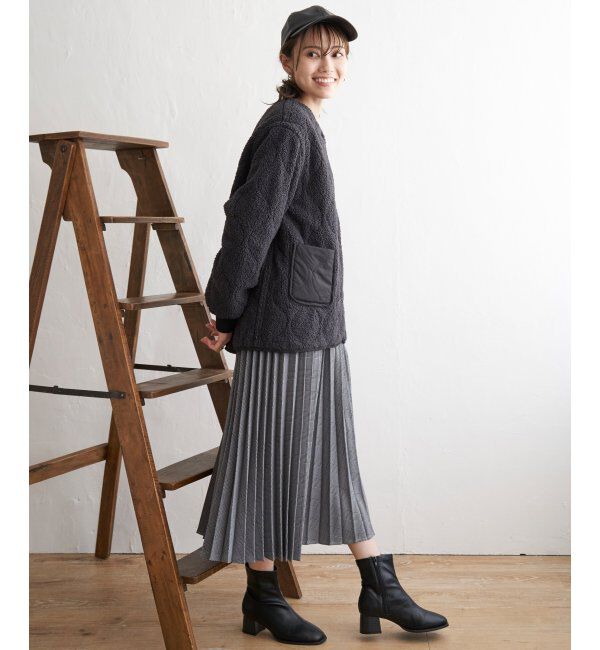 ikka「ウーリッシュフラノプリーツスカート」|スカート|