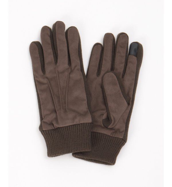 ikka「フェイクスエードグローブ」|手袋|ダークブラウン