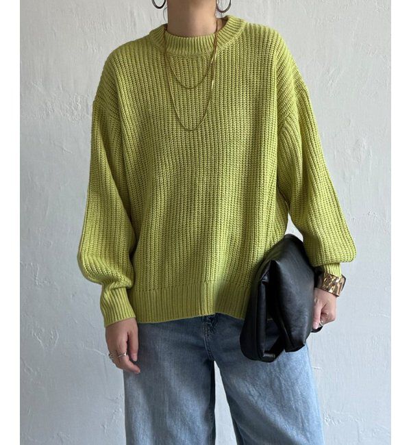 Lbc with Life「畦ビッグシルエットカラーニット」|カーディガン|