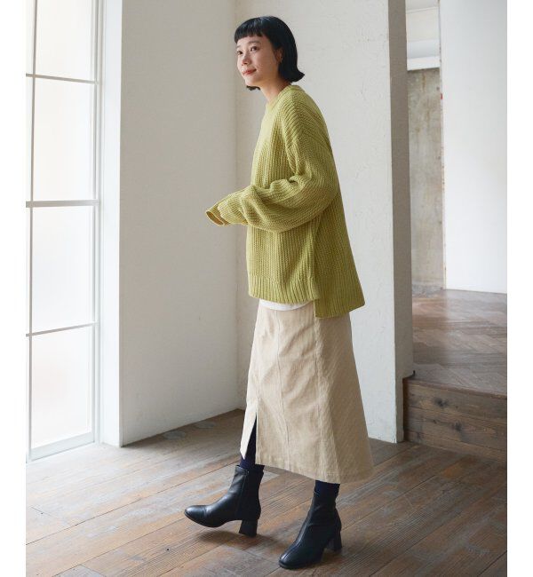 Lbc with Life「畦ビッグシルエットカラーニット」|カーディガン|