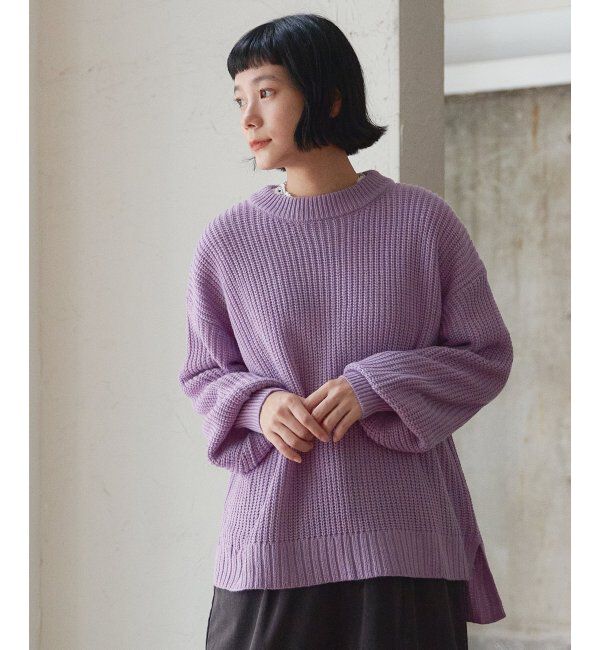 Lbc with Life「畦ビッグシルエットカラーニット」|カーディガン|