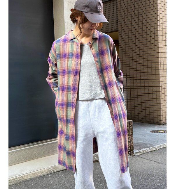 Lbc with Life「コットンチェック3WAYワンピ」|ワンピース|パープル