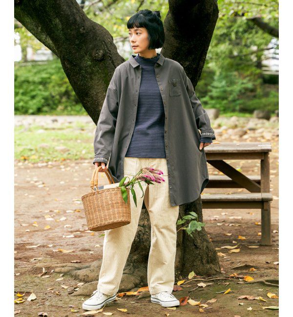 Lbc with Life「エクリュ ミニポケ刺繍シャツワンピース」|ワンピース|