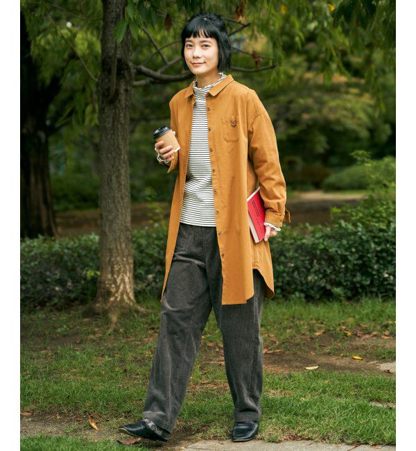 Lbc with Life「エクリュ ミニポケ刺繍シャツワンピース」|ワンピース|