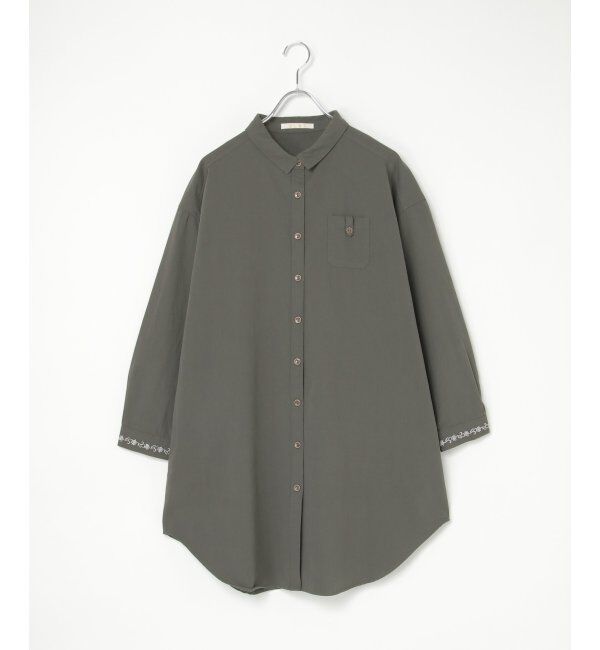 Lbc with Life「エクリュ ミニポケ刺繍シャツワンピース」|ワンピース|