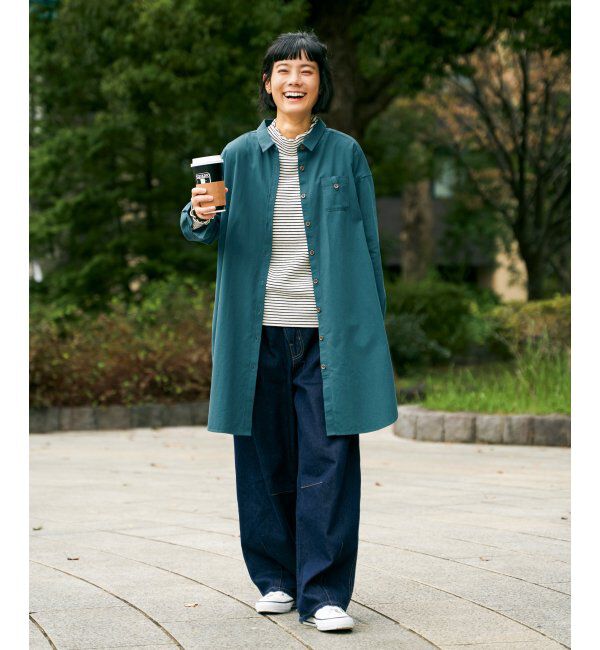 Lbc with Life「エクリュ ミニポケ刺繍シャツワンピース」|ワンピース|