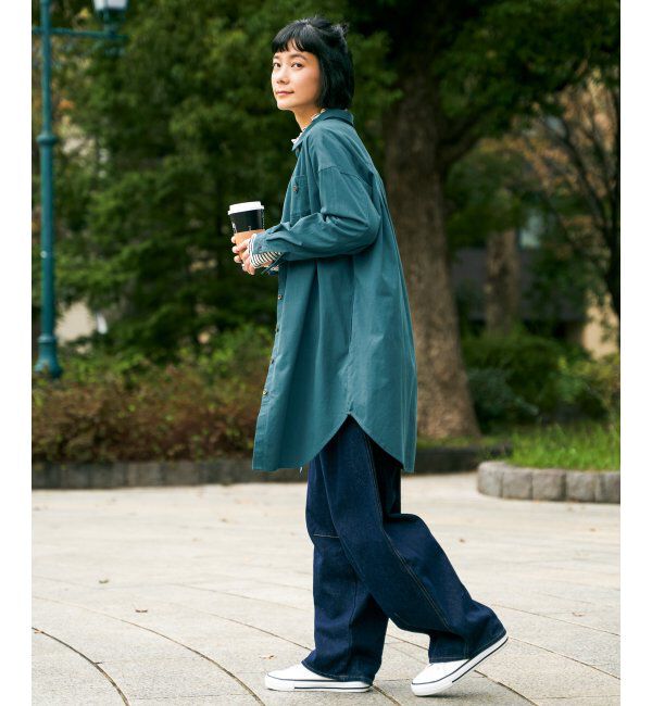 Lbc with Life「エクリュ ミニポケ刺繍シャツワンピース」|ワンピース|