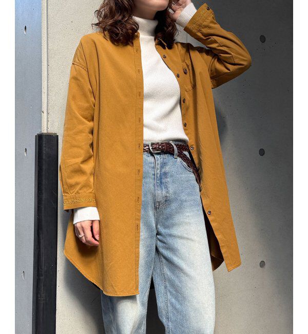 Lbc with Life「エクリュ ミニポケ刺繍シャツワンピース」|ワンピース|キャメル