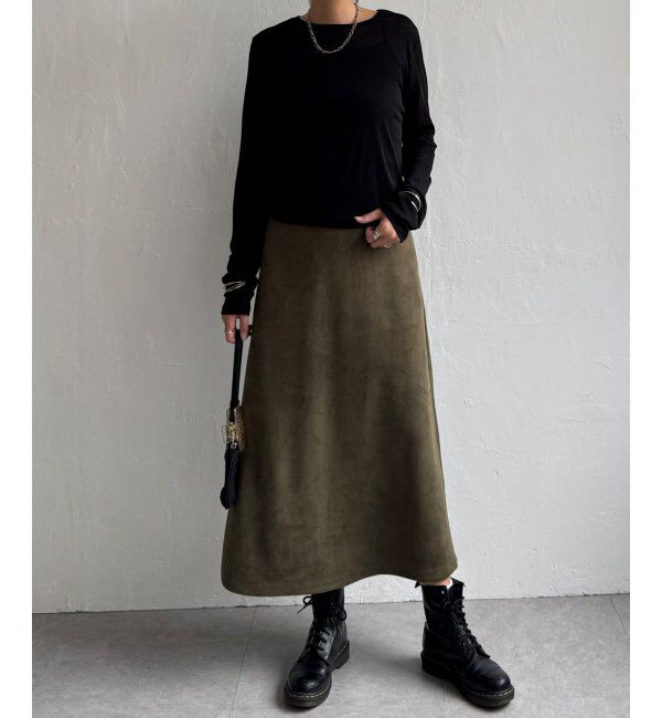 Lbc with Life「スエードポンチロングスカート」|スカート|