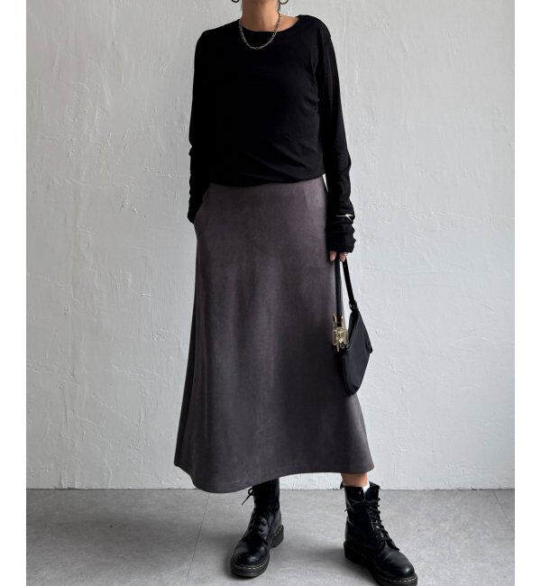 Lbc with Life「スエードポンチロングスカート」|スカート|