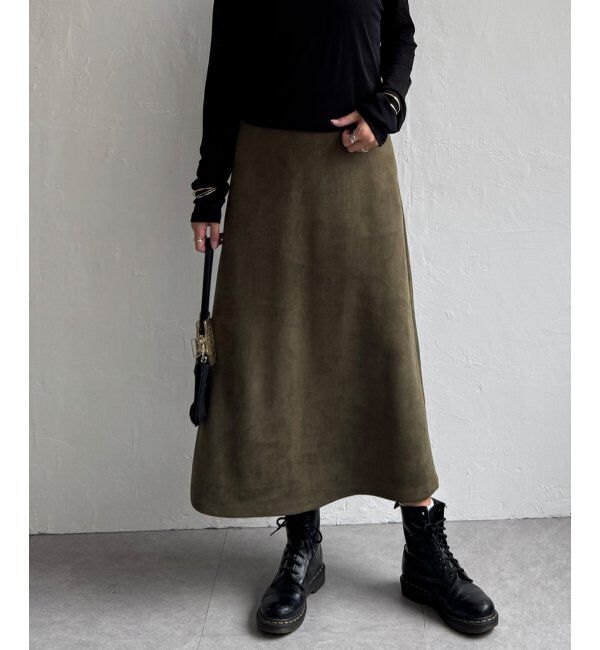 Lbc with Life「スエードポンチロングスカート」|スカート|