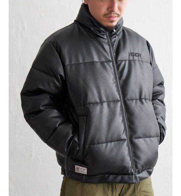 VENCE share style「【ユニセックス】VISION STREET WEAR ヴィジョンストリートウェア 中綿フェイクレザーブルゾン」|ブルゾン・スタジャン|