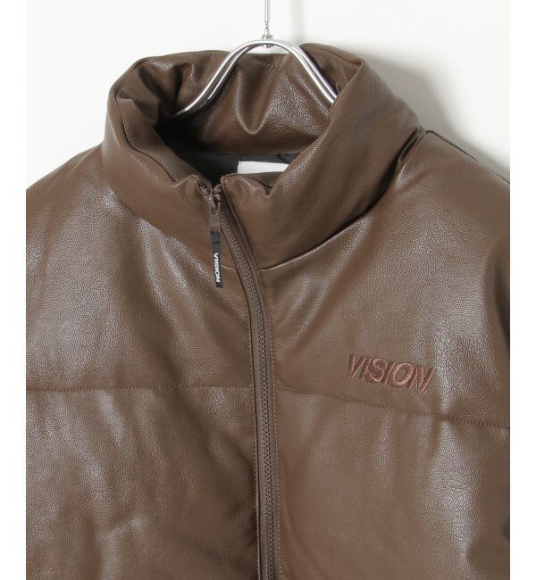 VENCE share style「【ユニセックス】VISION STREET WEAR ヴィジョンストリートウェア 中綿フェイクレザーブルゾン」|ブルゾン・スタジャン|