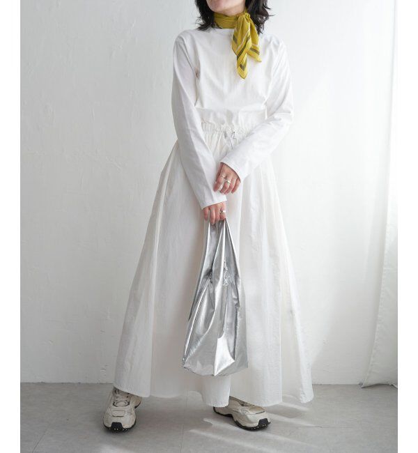 VENCE share style「綿天竺&times;合繊ワンピース」|ワンピース|オフホワイト