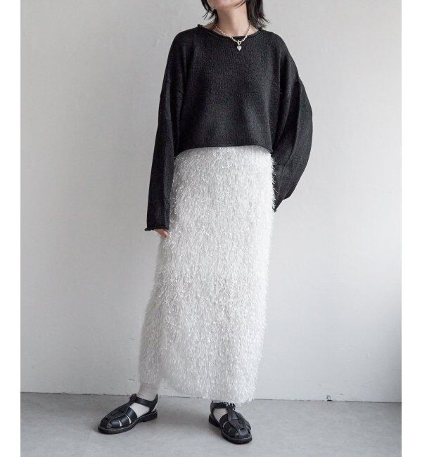 VENCE share style「カットフェザーIラインスカート」|スカート|オフホワイト