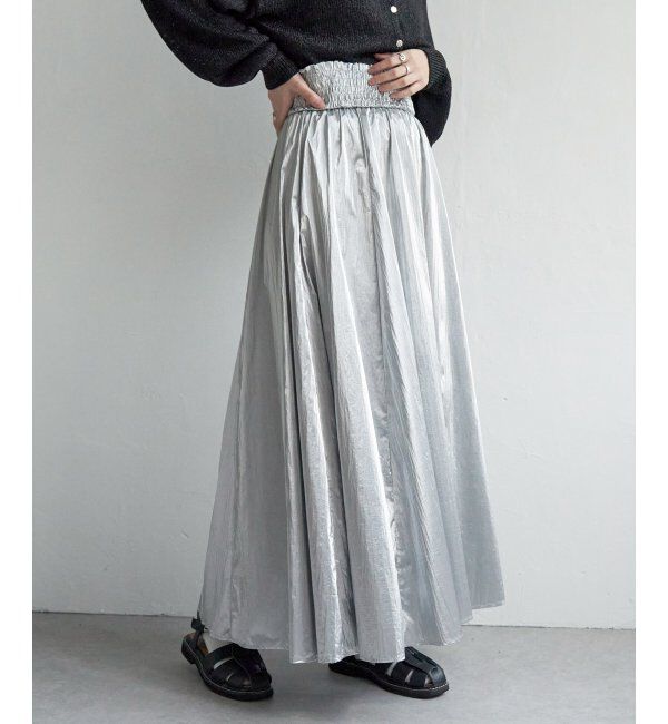 VENCE share style「メタリックギャザースカート」|スカート|