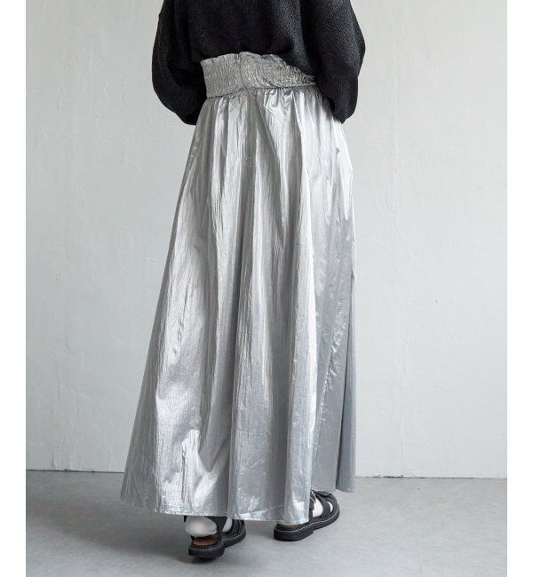 VENCE share style「メタリックギャザースカート」|スカート|