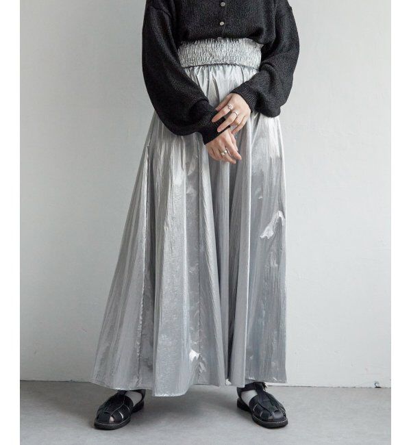 VENCE share style「メタリックギャザースカート」|スカート|