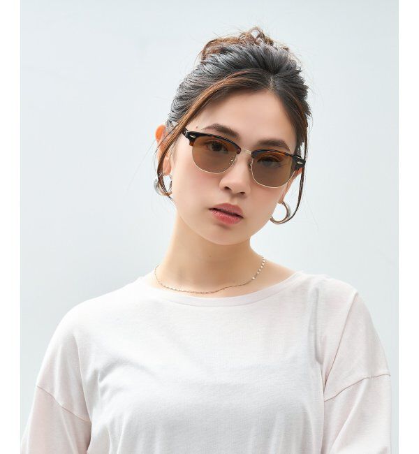  「SUNCUTGlasses/UV100%CUT サングラス サーモント ブロー  UVカット (紫外線対策) ユニセックス_」|サングラス|茶系デミ1