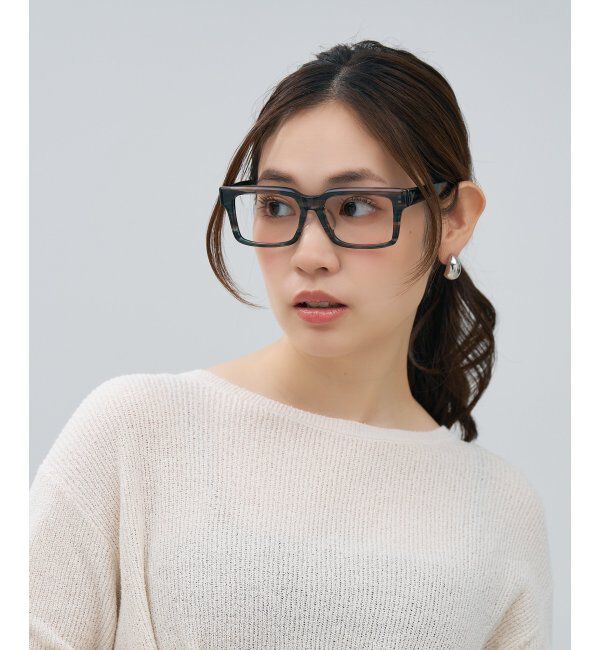  「ウェリントン型 メガネ | マツケリ MAZZUCCHELLI｜ 四角 伊達・度付き眼鏡 ユニセックス  レンズ交換券付」|メガネ|濃グリーン