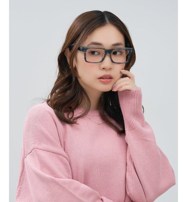  「ウェリントン型 メガネ | マツケリ MAZZUCCHELLI｜ 四角 伊達・度付き眼鏡 ユニセックス  レンズ交換券付」|メガネ|濃ブルー