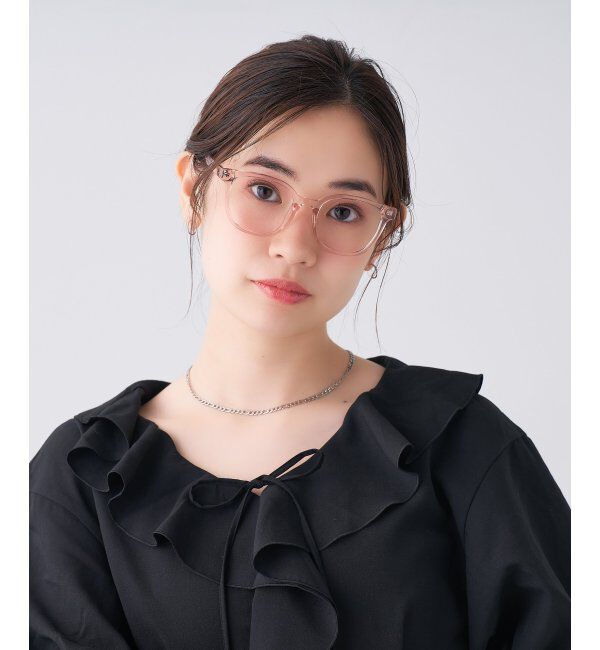  「ウェリントン型 メガネ | 軽量 伊達めがね・度付き ユニセックス Zoff  レンズ交換券付」|メガネ|ライトピンク