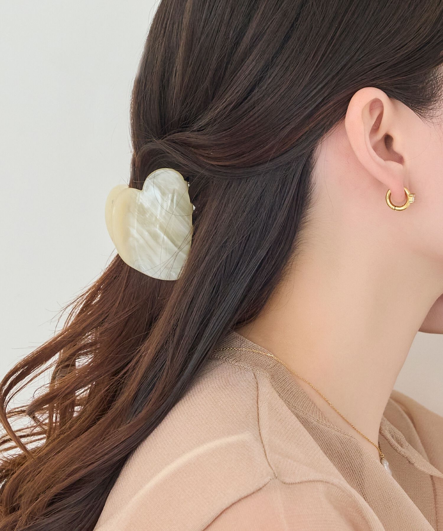 Phoebe「マーブルハートバンスクリップ　ホワイト」|その他|ホワイト