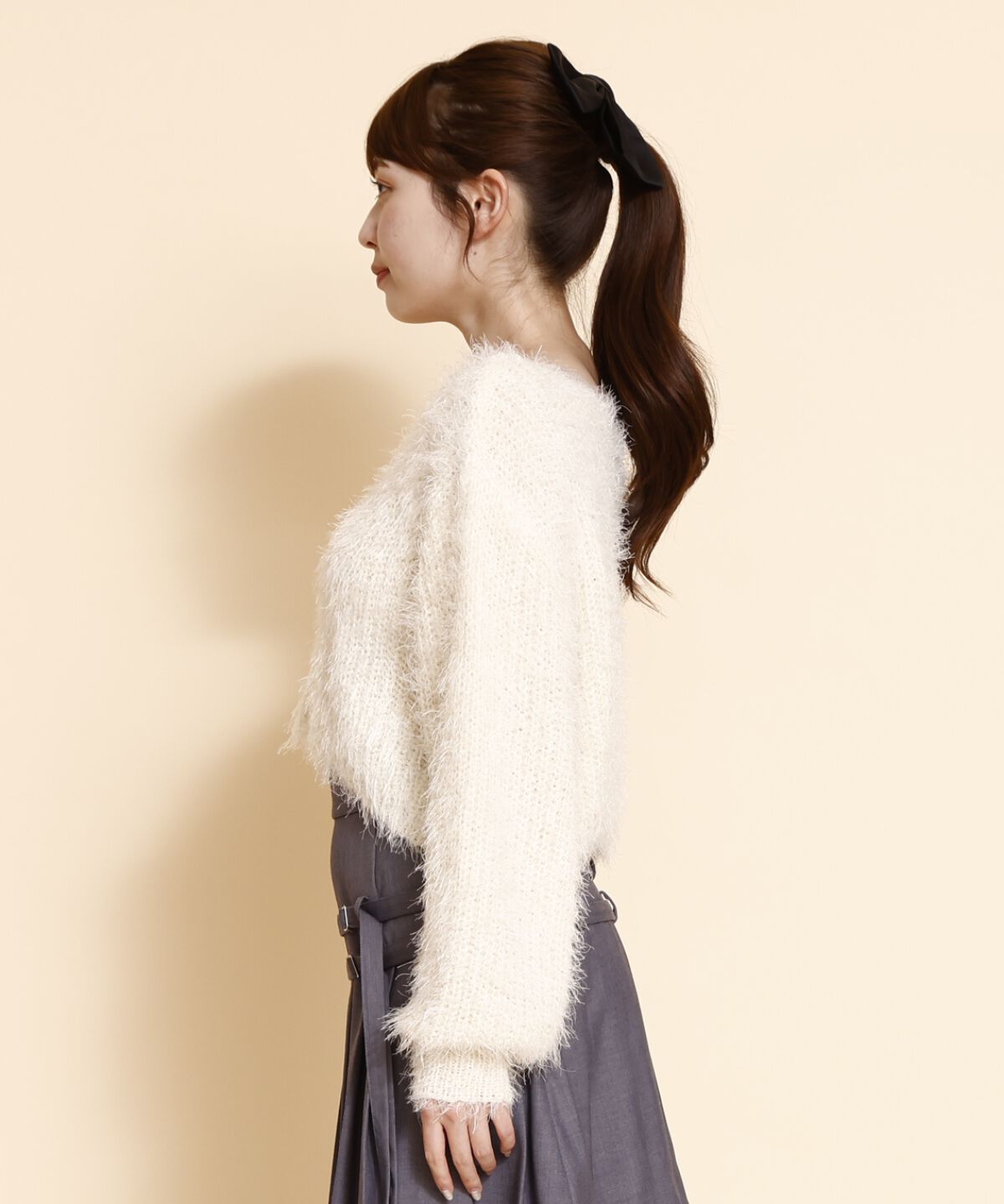 REDYAZEL「クロップドシャギーニットトップス」|ニット・セーター|