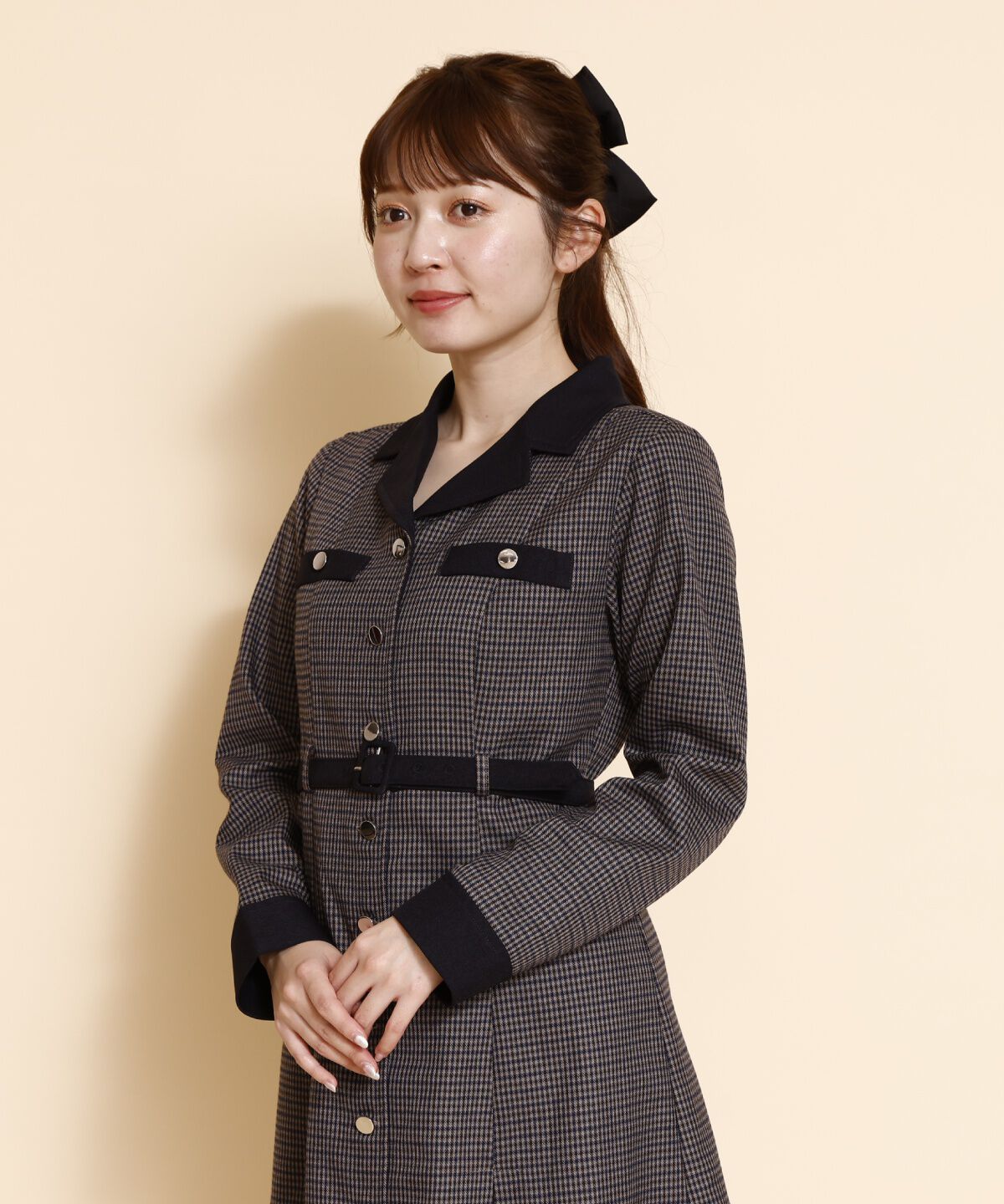 REDYAZEL「チェックバイカラーミニシャツワンピース」|ワンピース|