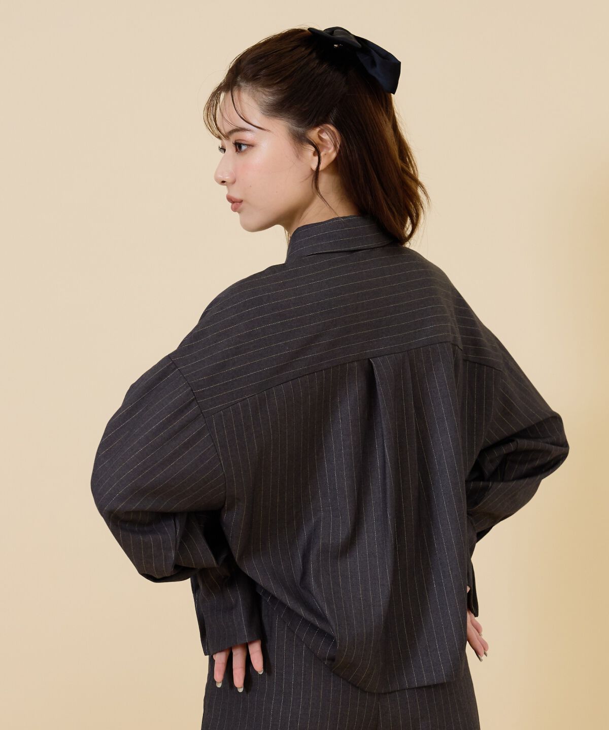 REDYAZEL「ゴールドラメストライプシャツ」|シャツ・ブラウス|