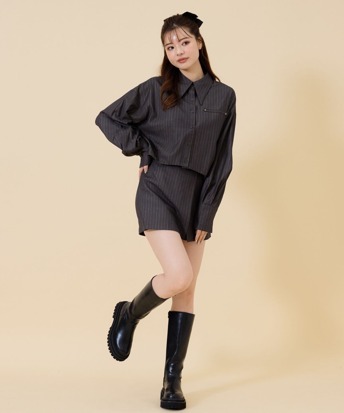 REDYAZEL「ゴールドラメストライプシャツ」|シャツ・ブラウス|