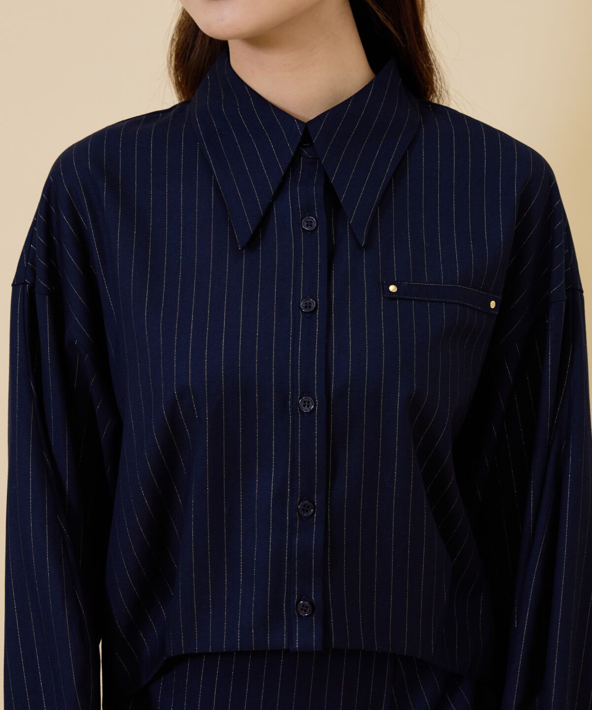 REDYAZEL「ゴールドラメストライプシャツ」|シャツ・ブラウス|