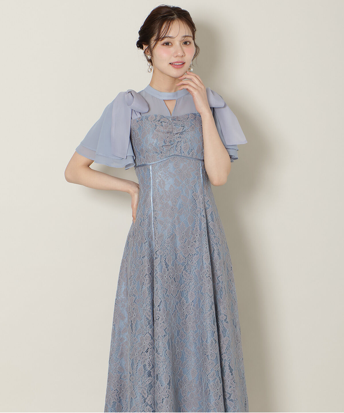 WILLSELECTION「肩リボンパイピングレースワンピース」|ドレス|