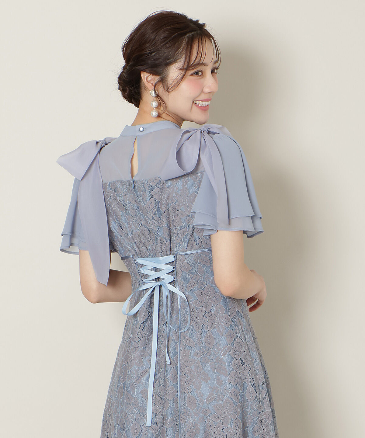 WILLSELECTION「肩リボンパイピングレースワンピース」|ドレス|