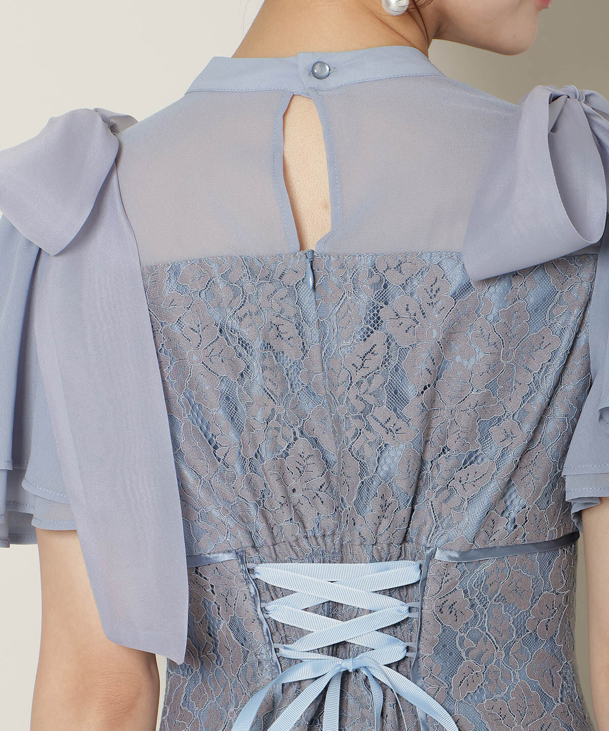 WILLSELECTION「肩リボンパイピングレースワンピース」|ドレス|