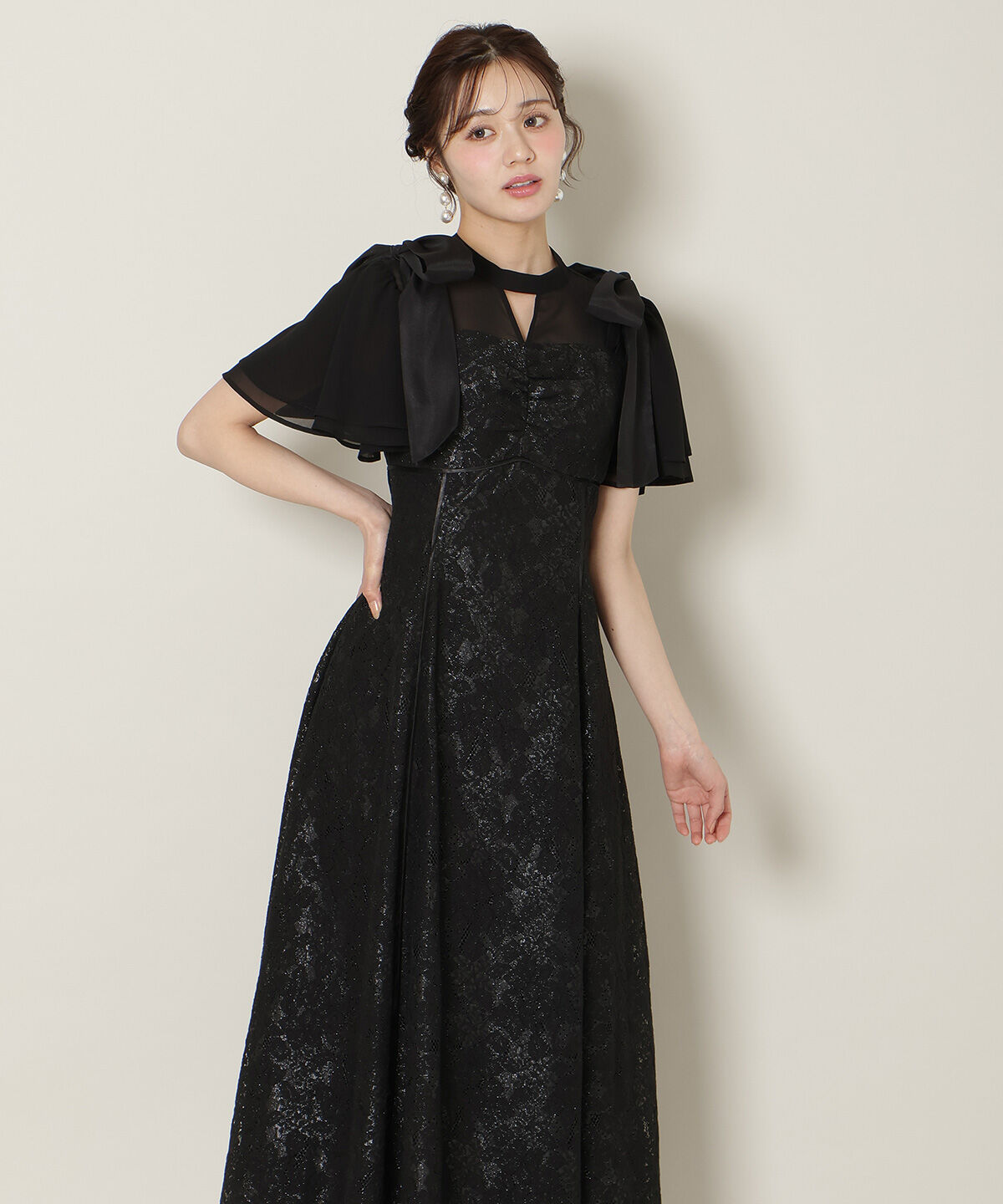 WILLSELECTION「肩リボンパイピングレースワンピース」|ドレス|