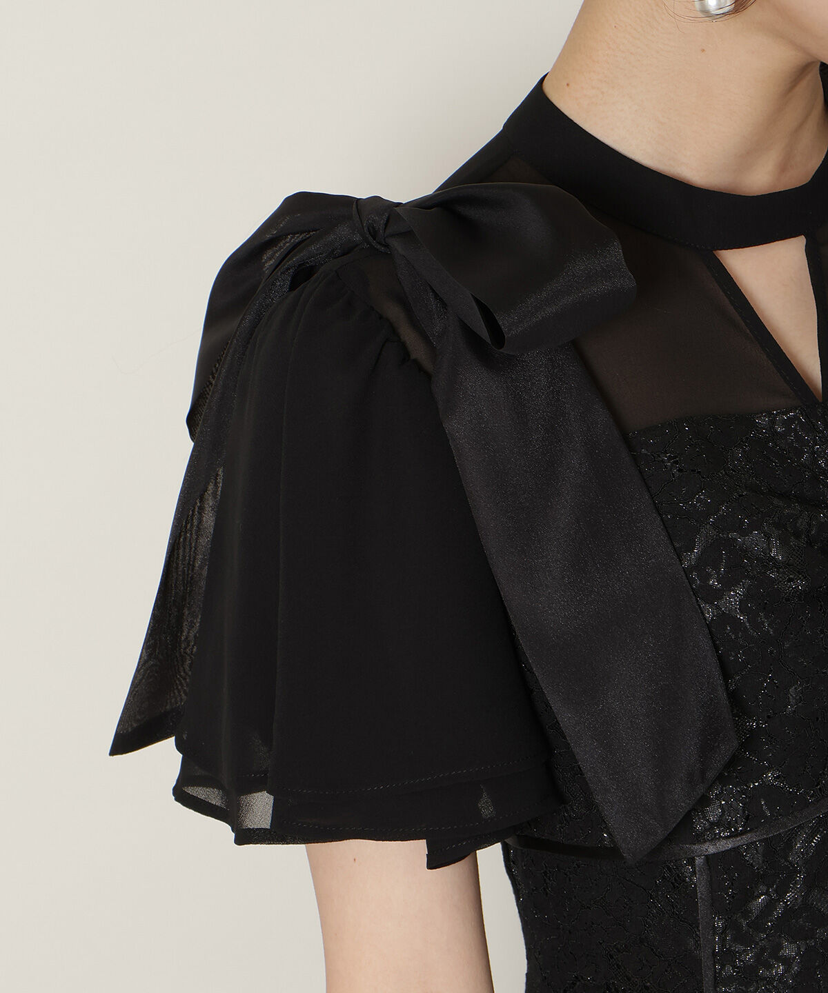 WILLSELECTION「肩リボンパイピングレースワンピース」|ドレス|