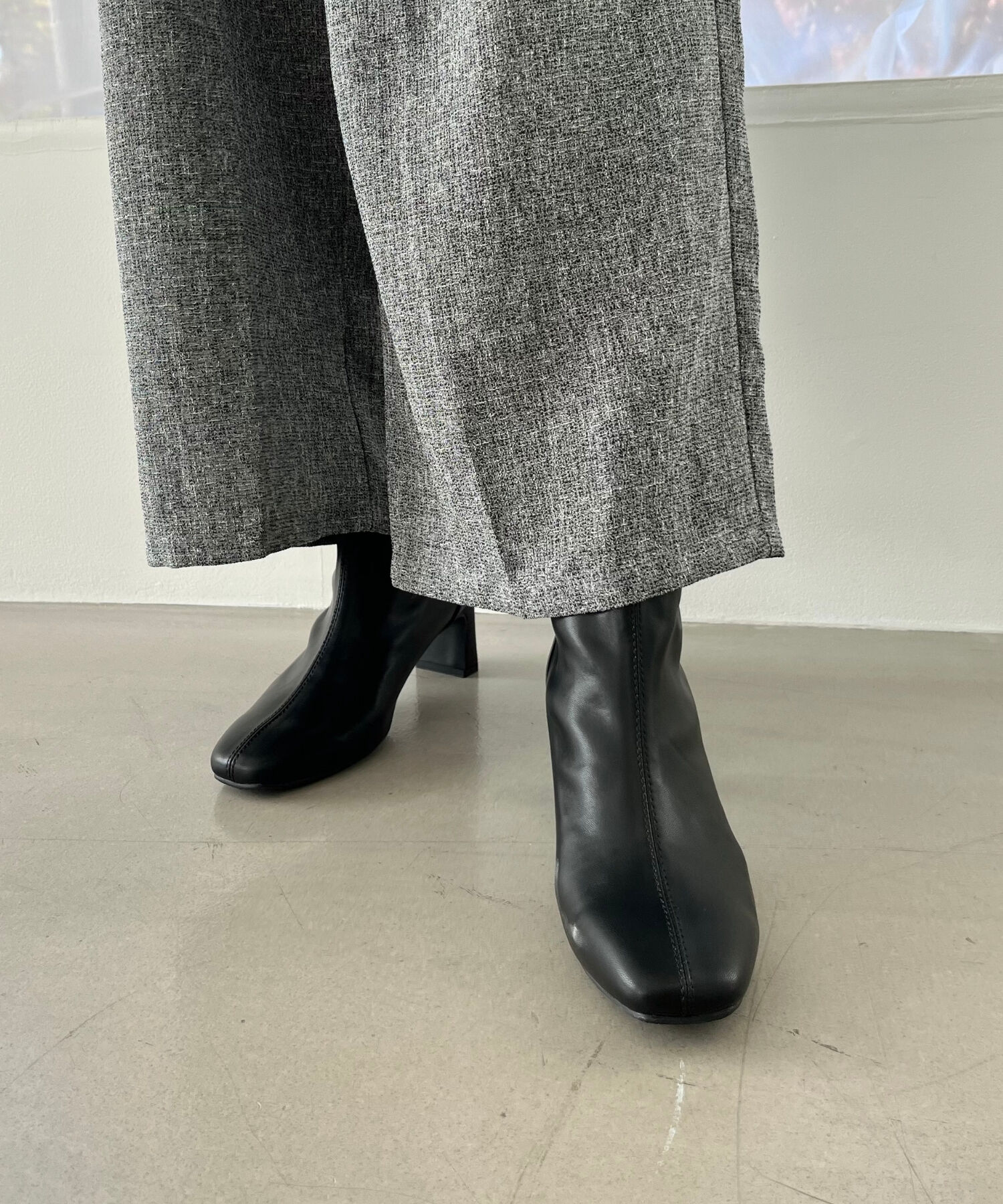 ORiental TRaffic「●2025秋冬新作●【 美脚 】 ストレッチ ヒール バックジップ ブーツ / 51423」|ショートブーツ|