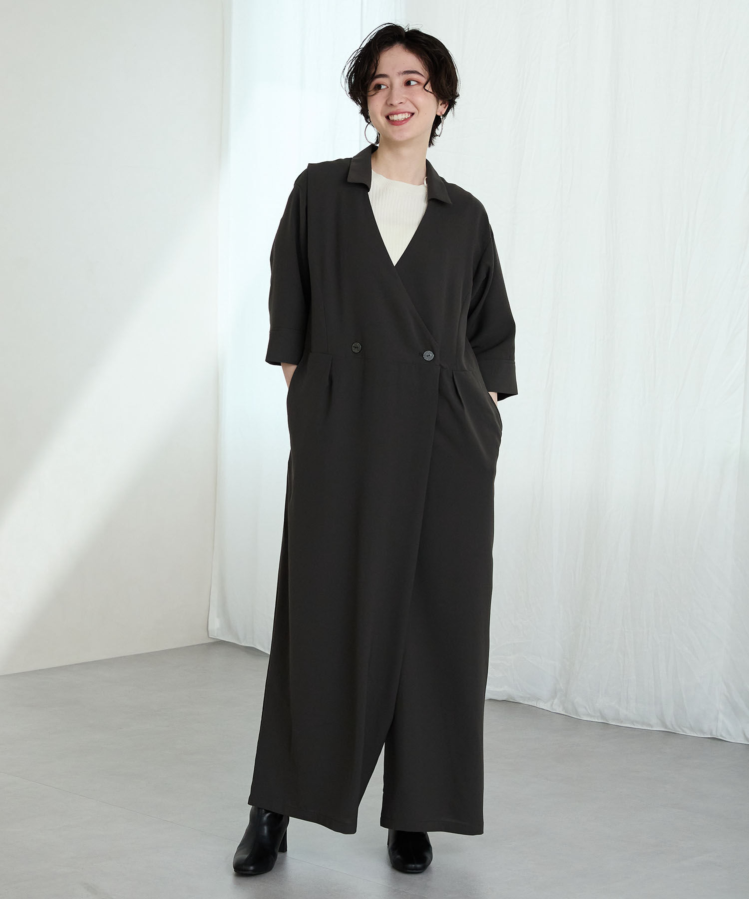 ORiental TRaffic「●2025秋冬新作●【 美脚 】 ストレッチ ヒール バックジップ ブーツ / 51423」|ショートブーツ|