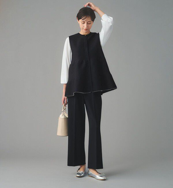 UNITED ARROWS「SPONGY タック ワイドパンツ」|スラックス|