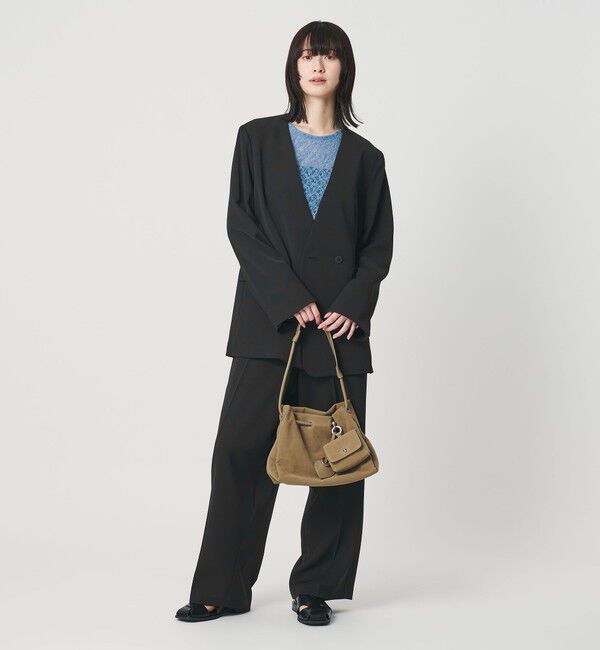 BEAUTY&YOUTH UNITED ARROWS「【WEB限定 Wardrobe DAILY MINIMAL】ダブルクロス カラーレスジャケット ウォッシャブル」|ノーカラージャケット|