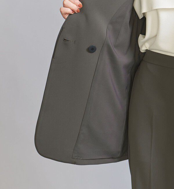 BEAUTY&YOUTH UNITED ARROWS「【WEB限定 Wardrobe DAILY MINIMAL】ダブルクロス カラーレスジャケット ウォッシャブル」|ノーカラージャケット|