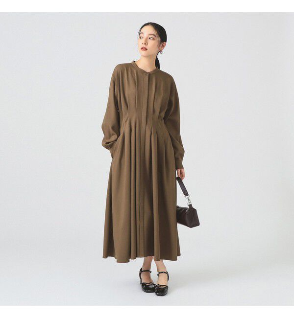 Ray BEAMS 「タックウエスト バンドカラー ワンピース」|ワンピース|