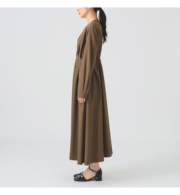 Ray BEAMS 「タックウエスト バンドカラー ワンピース」|ワンピース|