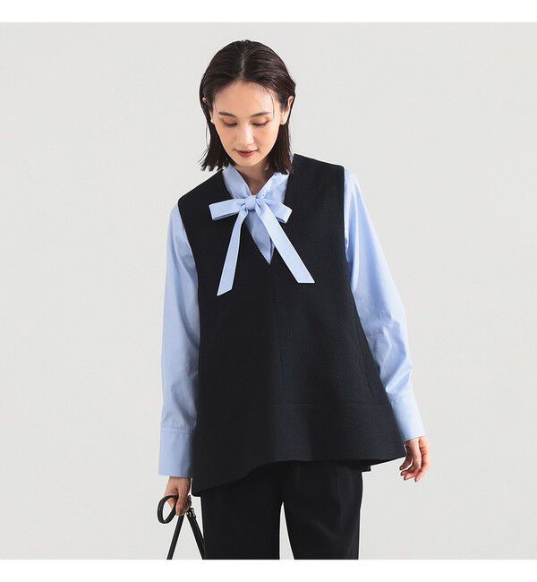 Demi-Luxe BEAMS 「ツイード フレア Vネック ジレ＊」|シャツ・ブラウス|