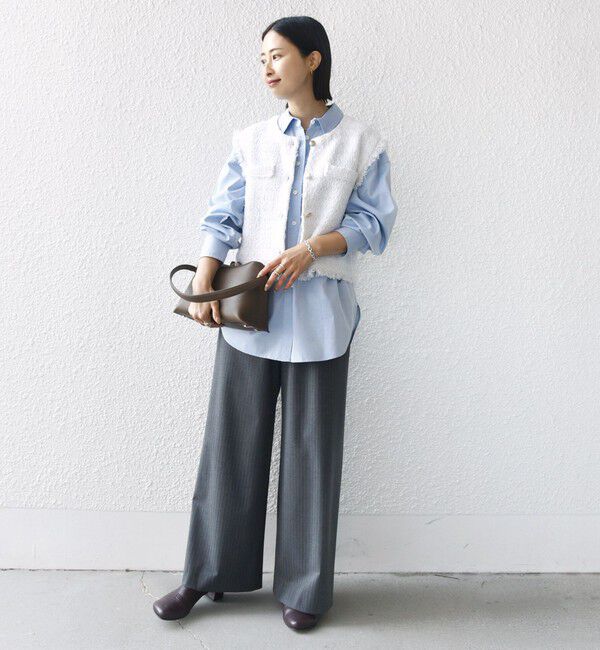 SHIPS for women「〈手洗い可能〉メタルボタンツイードニットベスト」|ベスト・ジレ|