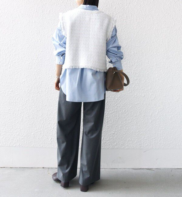 SHIPS for women「〈手洗い可能〉メタルボタンツイードニットベスト」|ベスト・ジレ|