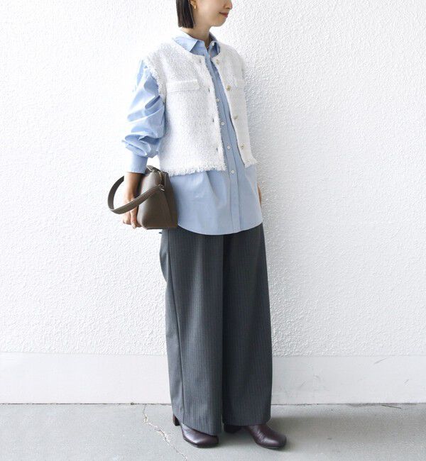 SHIPS for women「〈手洗い可能〉メタルボタンツイードニットベスト」|ベスト・ジレ|